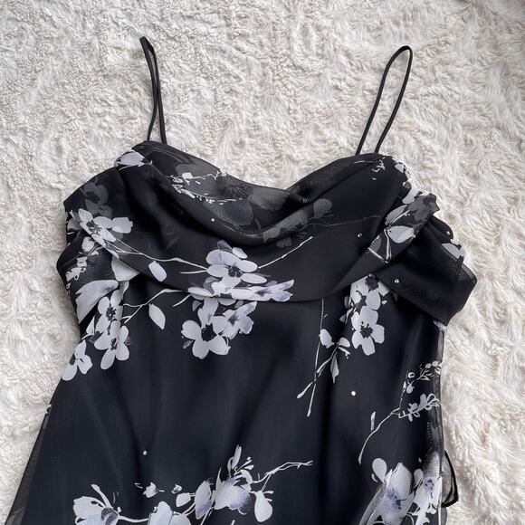 Cache prom dress vintage rhinestone beaded floral maxi gown cocktail formal S - Picture 5 of 17